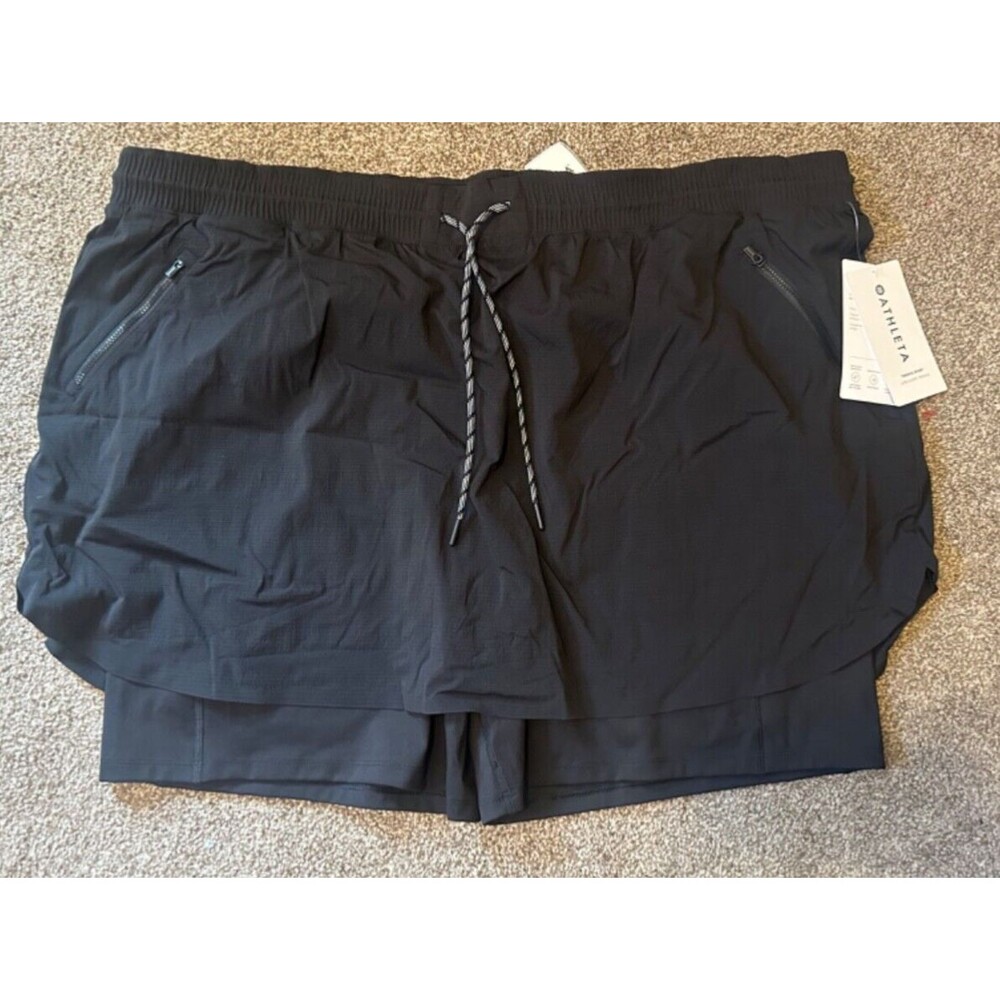 Athleta Womens 26 Trekkie North Nylon Shorts Black Hiking Travel Athletic liner